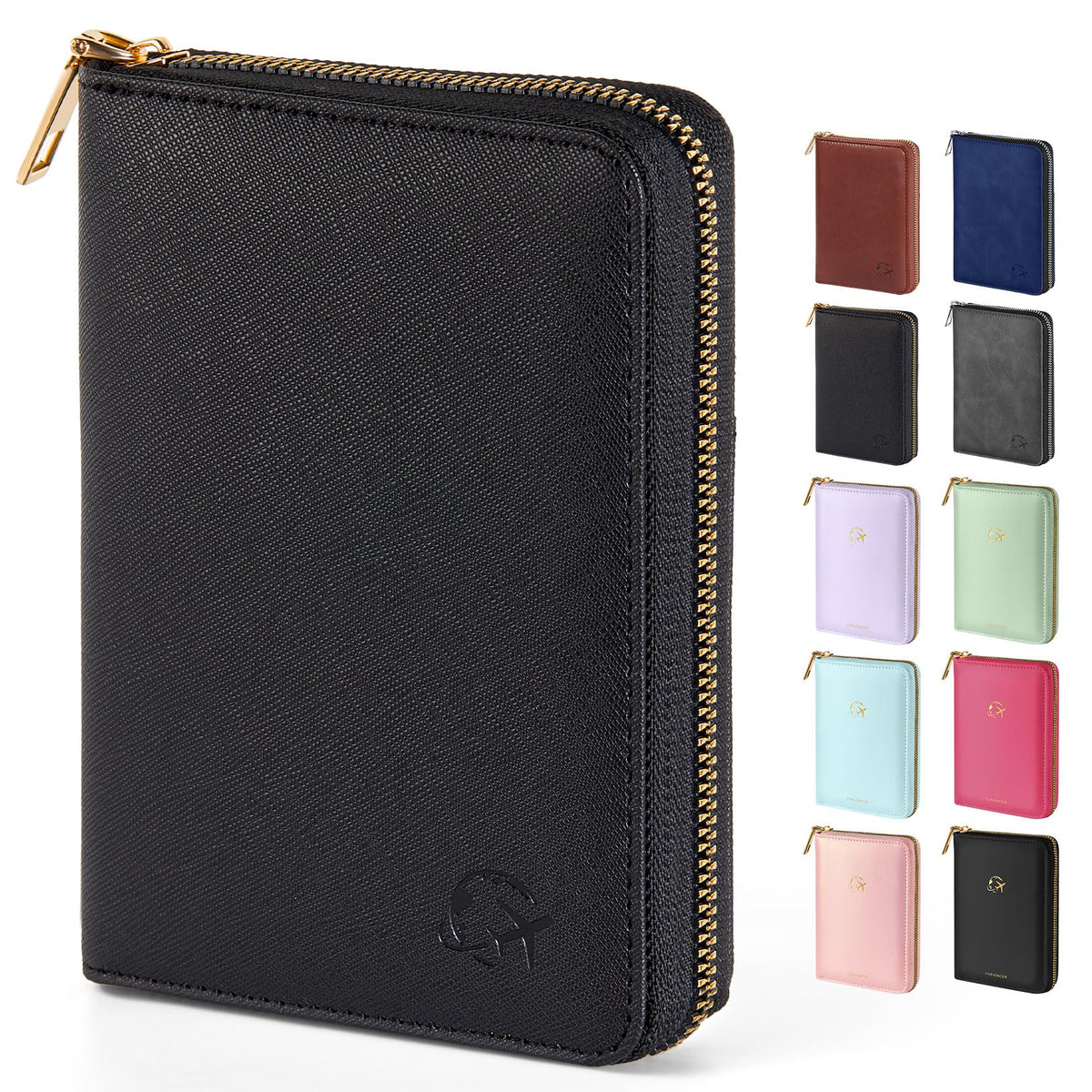 Forvencer Safe Zipper Passport Holder Cover, Passport Wallet for Travel