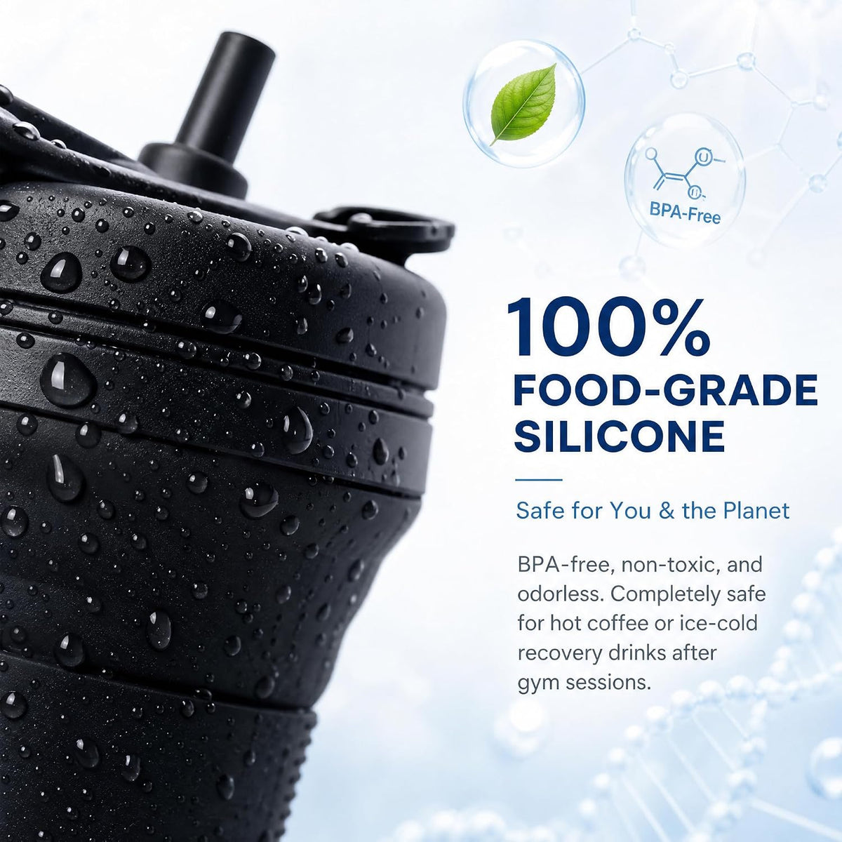 20oz Collapsible Cup with Lid Portable Collapsible Coffee Cup BPA-Free Collapsible Cups for Traveling Camping Hiking Picnic