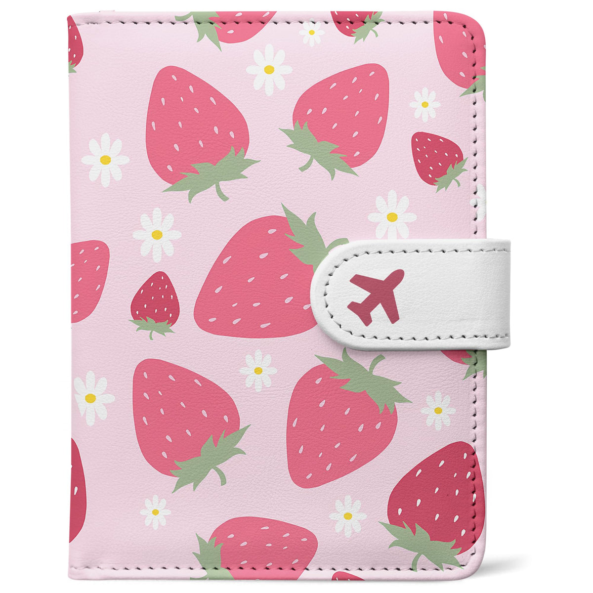 Passport Holder, Cute Travel Wallet Cover with RFID Blocking,Strawberry