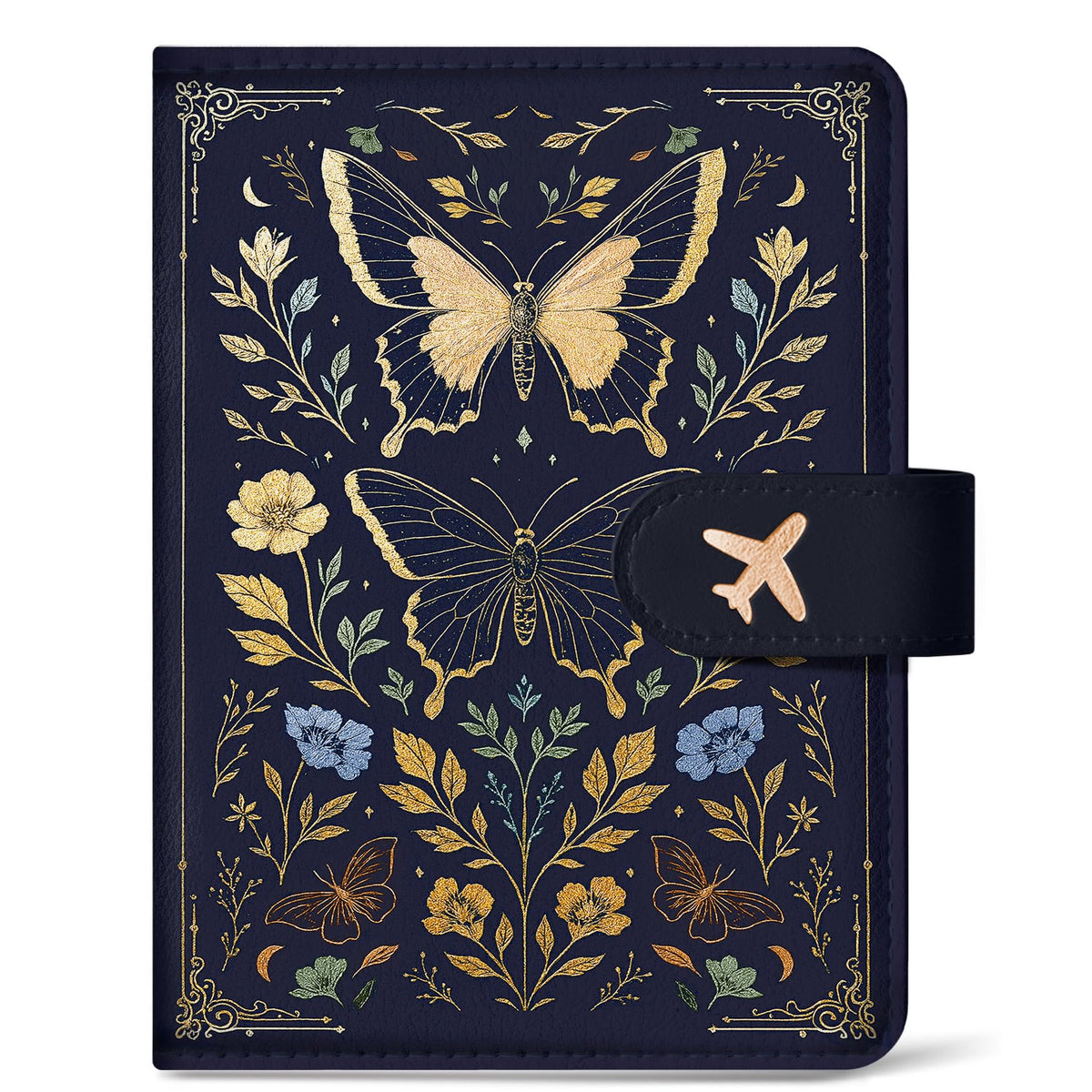 Passport Holder for Travel, RFID Blocking Wallet with Magnetic Closure