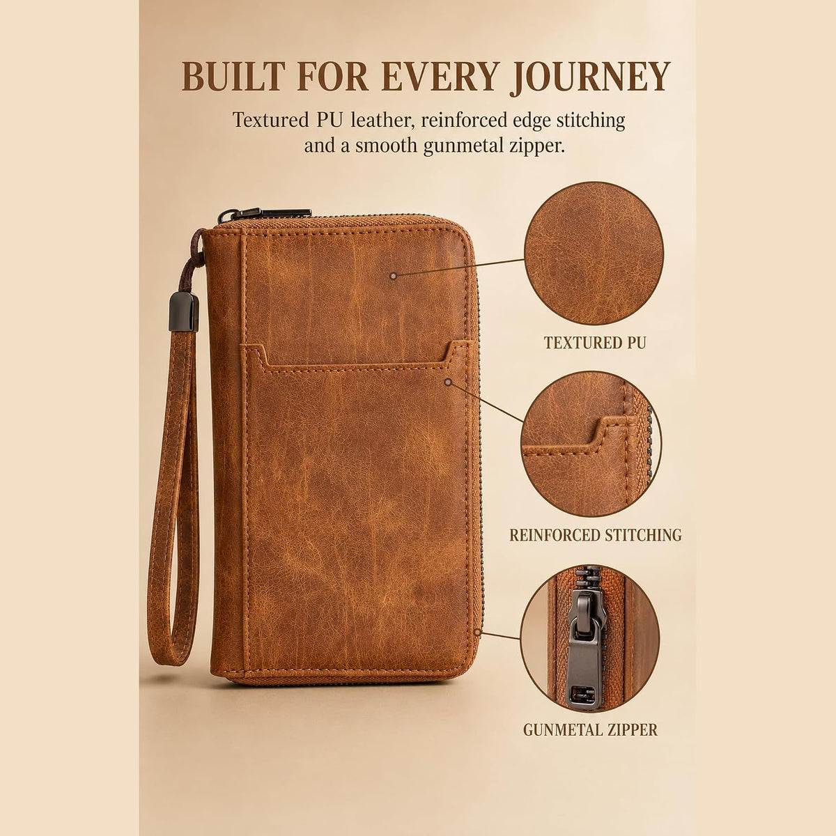 Family Passport Holder for Travel, RFID Blocking Passport Wallet for 4