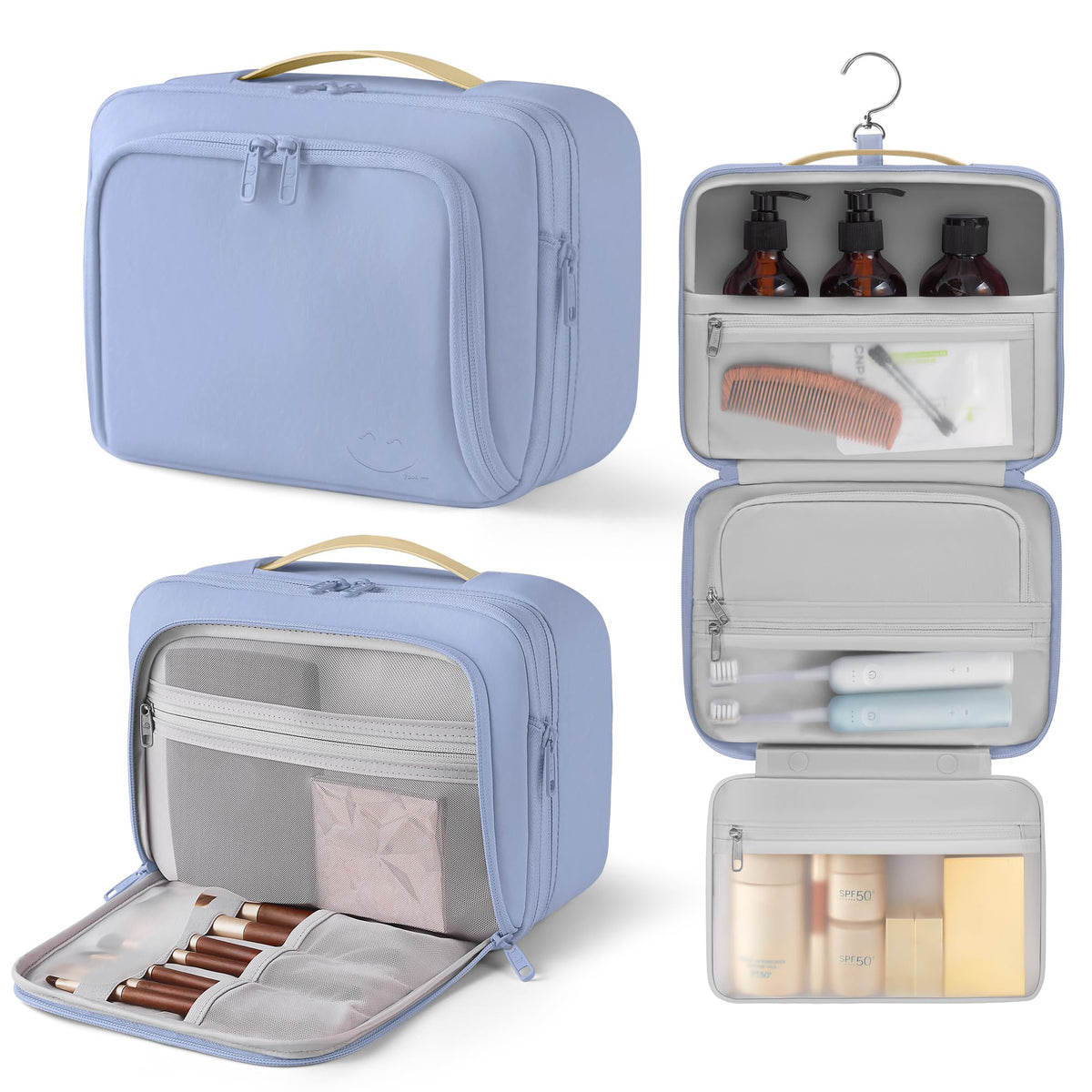 Travel Hanging Toiletry Bag for Women, Makeup Travel Organizer Cosmetic Bag