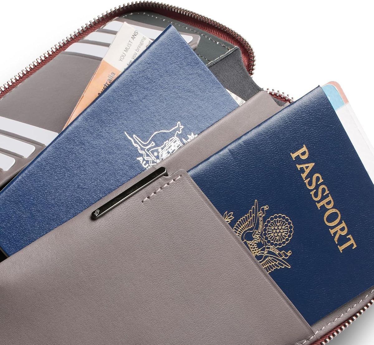 Bellroy Travel Folio, Leather Passport Wallet - Sienna
