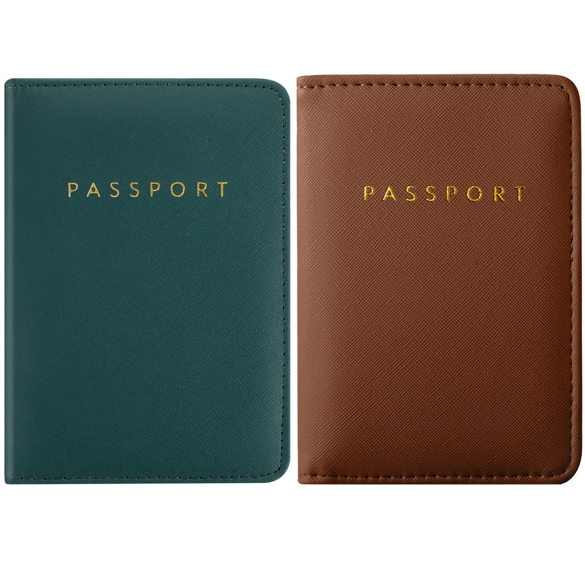 Frienda 2 Pcs Passport Holder Covers Waterproof Leather