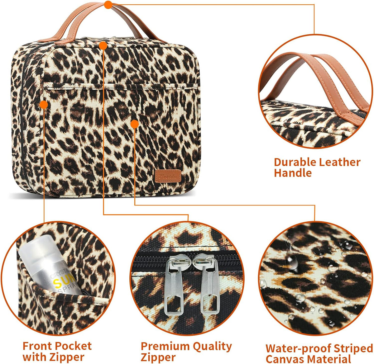 Bosidu Hanging Travel Toiletry Bag,Large Capacity Cosmetic Travel Toiletry Organizer for Women with 4 Compartments & 1 Sturdy Hook,Perfect for Travel/Daily Use/Christmas