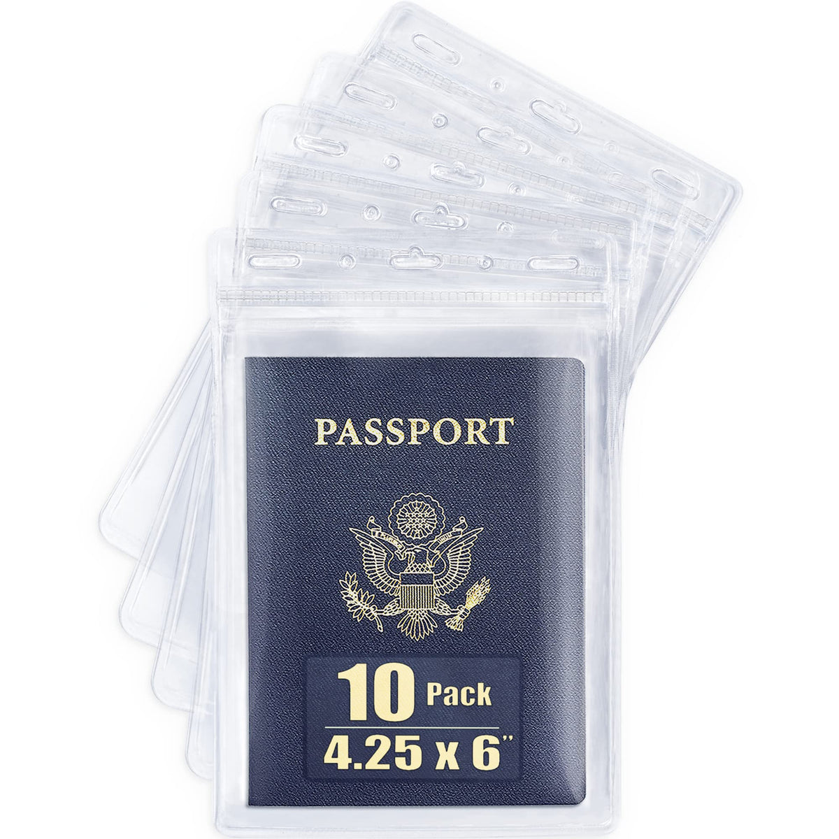 4x6" XXL Passport ID Name Badge Card Holders, Vertical, Zipperless, 100 PK