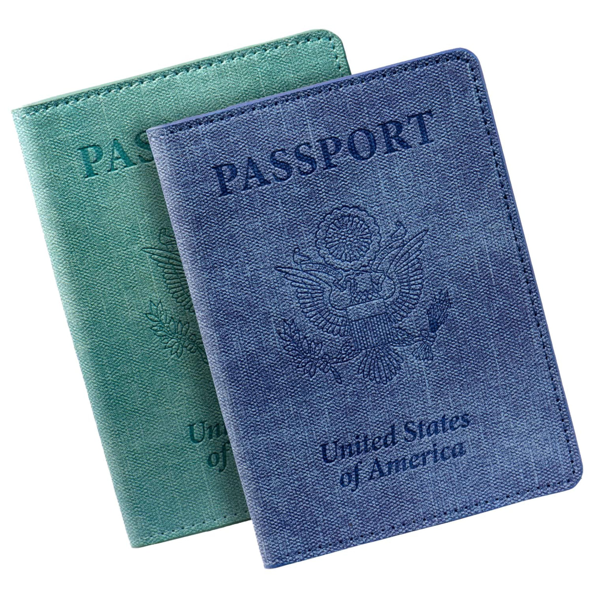 2 Pack Passport Cover With Card Slots RFID Blocking-White&Black