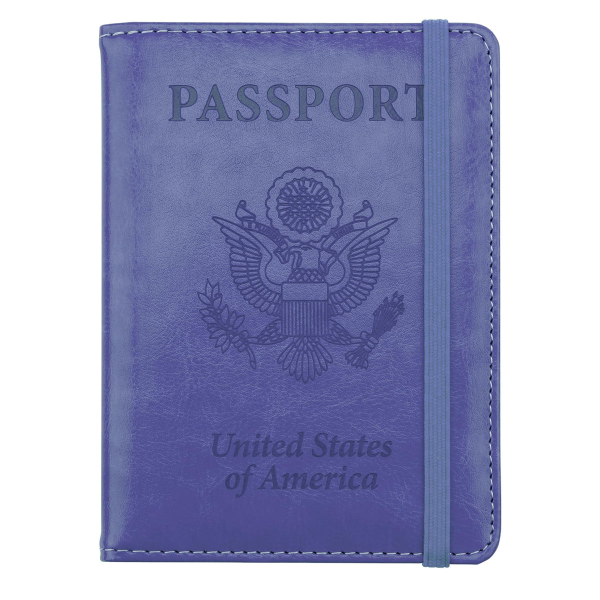 Passport Holder for Travel, Leather Passport Cover Wallet Case RFID Blocking Passport Book Holders for Travel Women Men Family Travels Must Haves Essentials, Purple