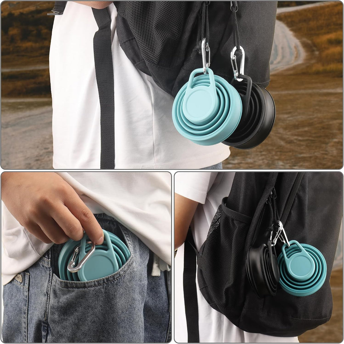Collapsible Water Bottles 2 Pack 17 oz Silicone Foldable Travel