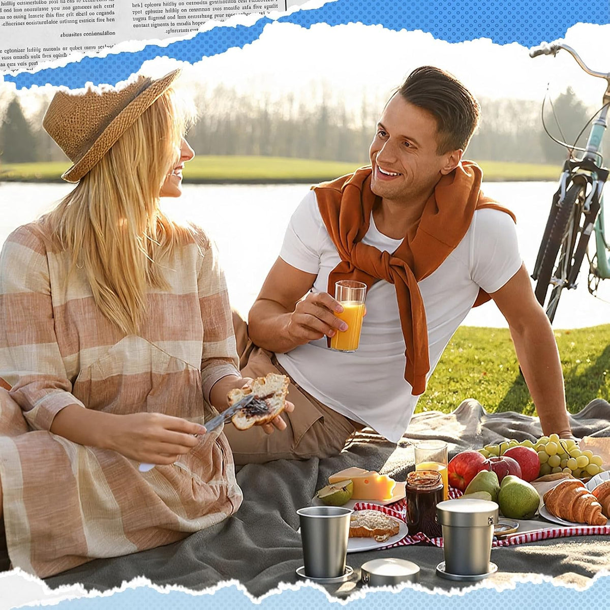 2 Pack 304 Stainless Steel Collapsible Cup 16 oz Folding Travel Cup with Lid and Keychain, Reusable Packable Camp Mug for Camping, Hiking, Picnic, Travel & Everyday Use