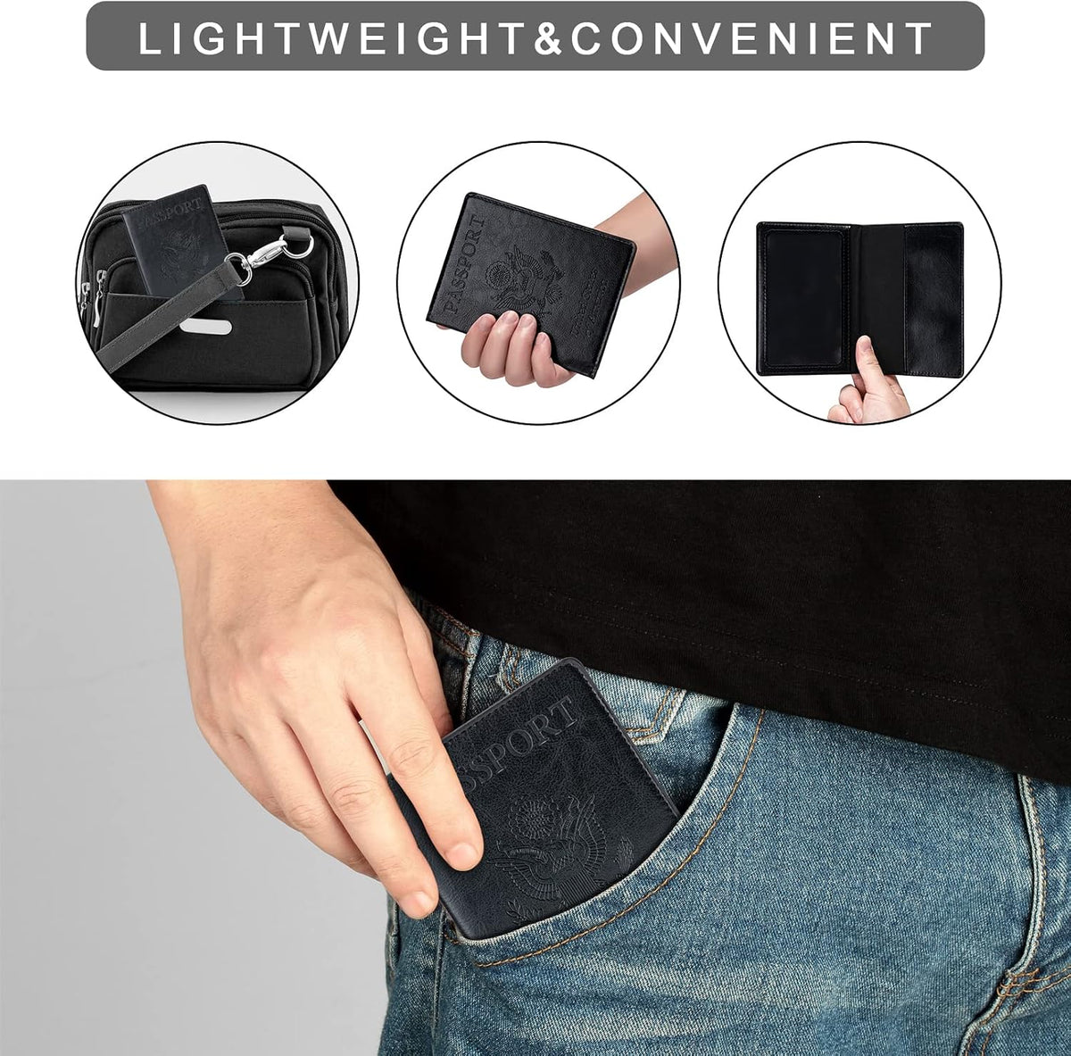2 Pcs Passport Holders，Ultra Slim Passport Wallet for Travel Essentials