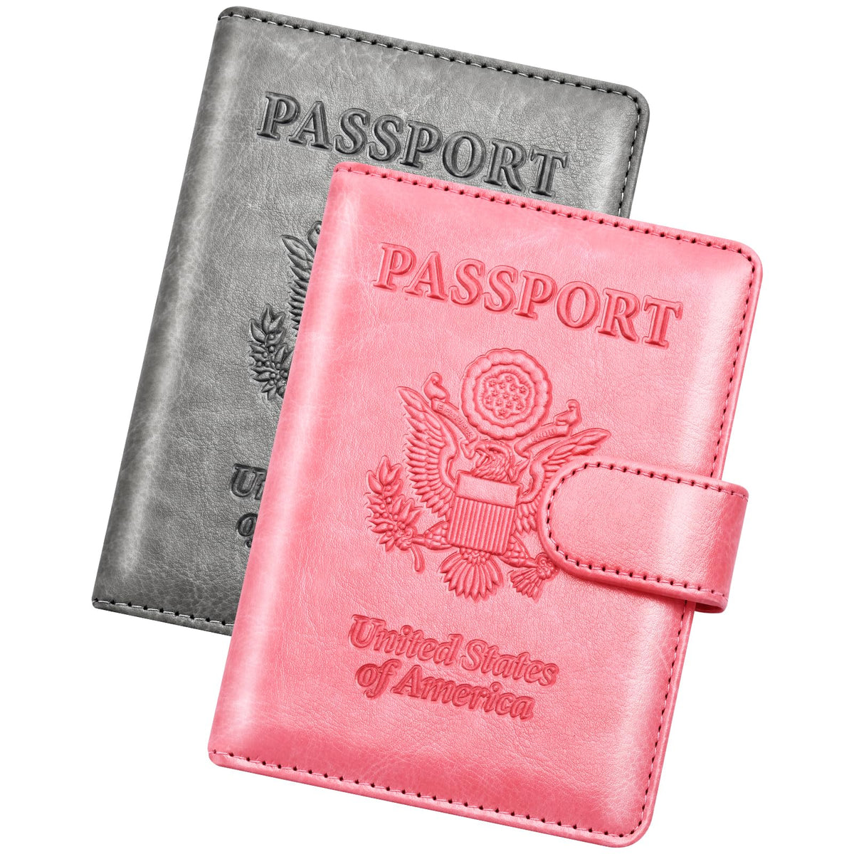 Herain Passport Holder for Travel Essentials, 2 Pcs Passport Holder Cover Case Travel Gifts Women Men Family, RFID Passports Book Card Holders Travels Cruise Accessories Must Haves