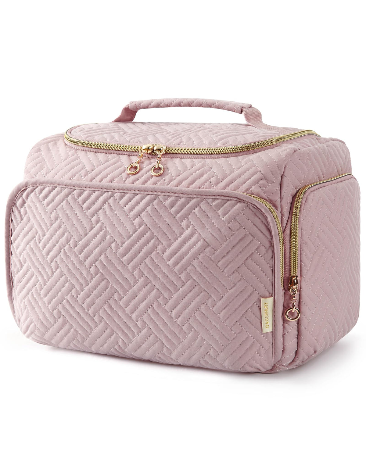 BAGSMART Travel Toiletry Bag for Women, Cosmetic Bag Makeup Bag Organizer with Handle, Travel Bag for Toiletries, Travel Accessories, Full Sized Container