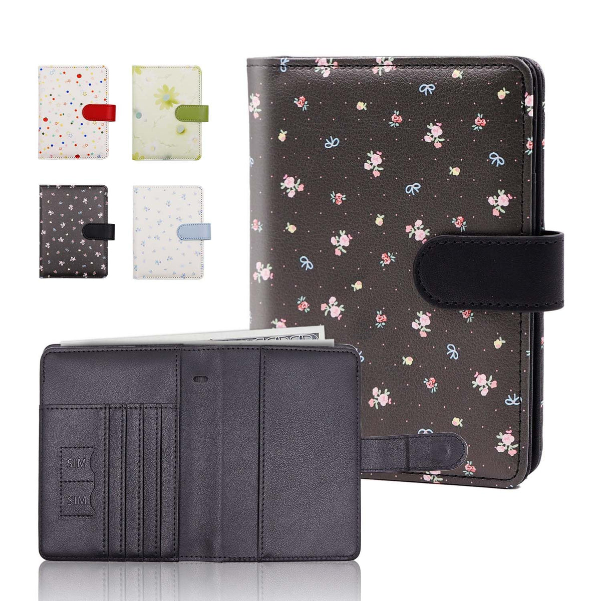 Melsbrinna Rfid Passport Holder for Travel women/Men, Cute Passport Wallet Rfid Blocking Card Slots, Rfid Passport Cover/CaseTravel Wallet, Passport Book Holder (1, Black)