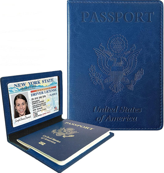 Sizobi Passport Holder for Travel Men, RFID Blocking Passport Covers Case