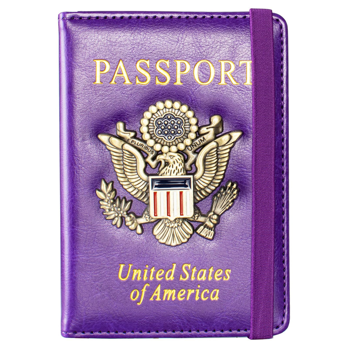 Passport Holder and Card Slot Combo RFID Blocking Leather Travel Passport Wallet for Men and Women US Passport Cover, Blue