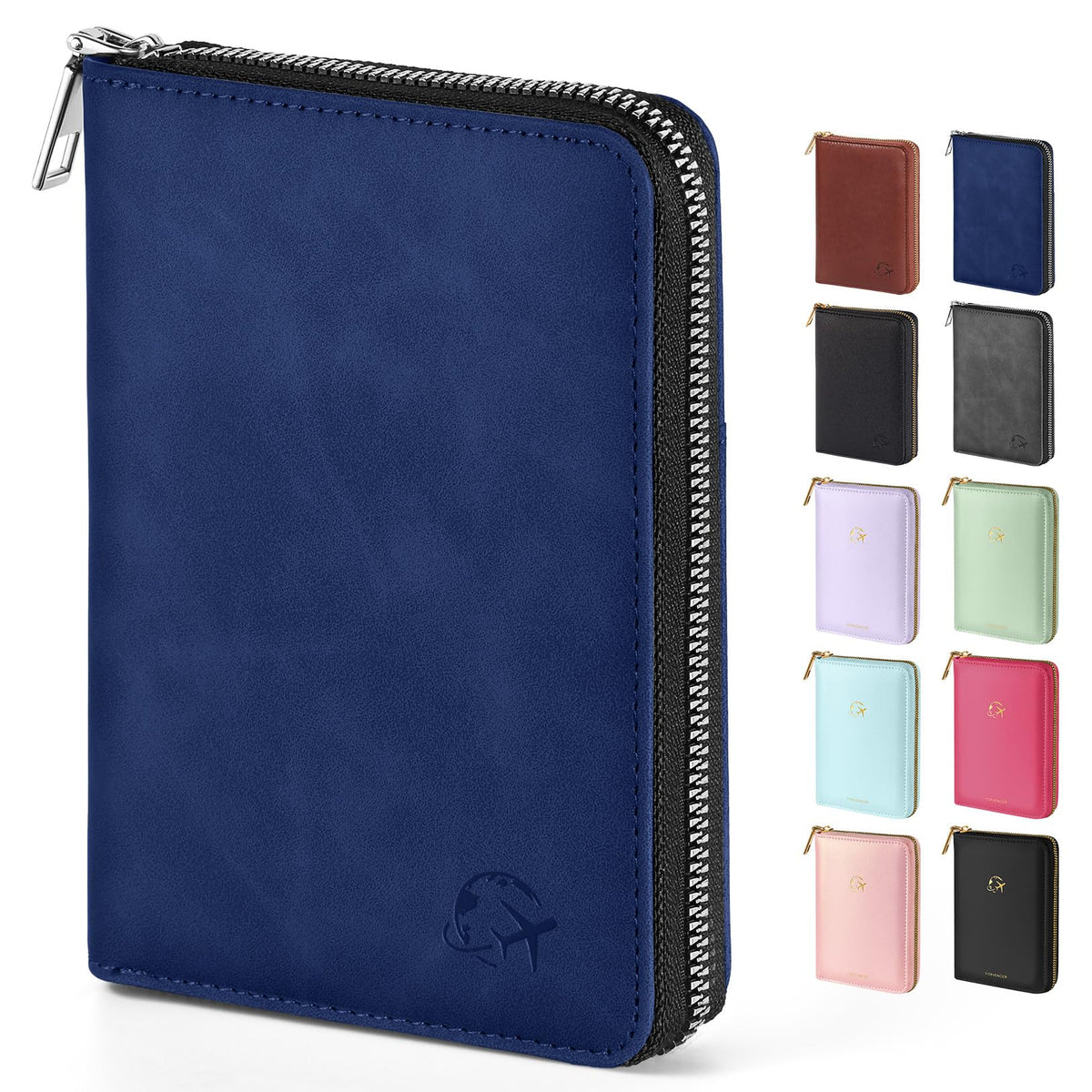 Forvencer Safe Zipper Passport Holder Cover, Passport Wallet for Travel