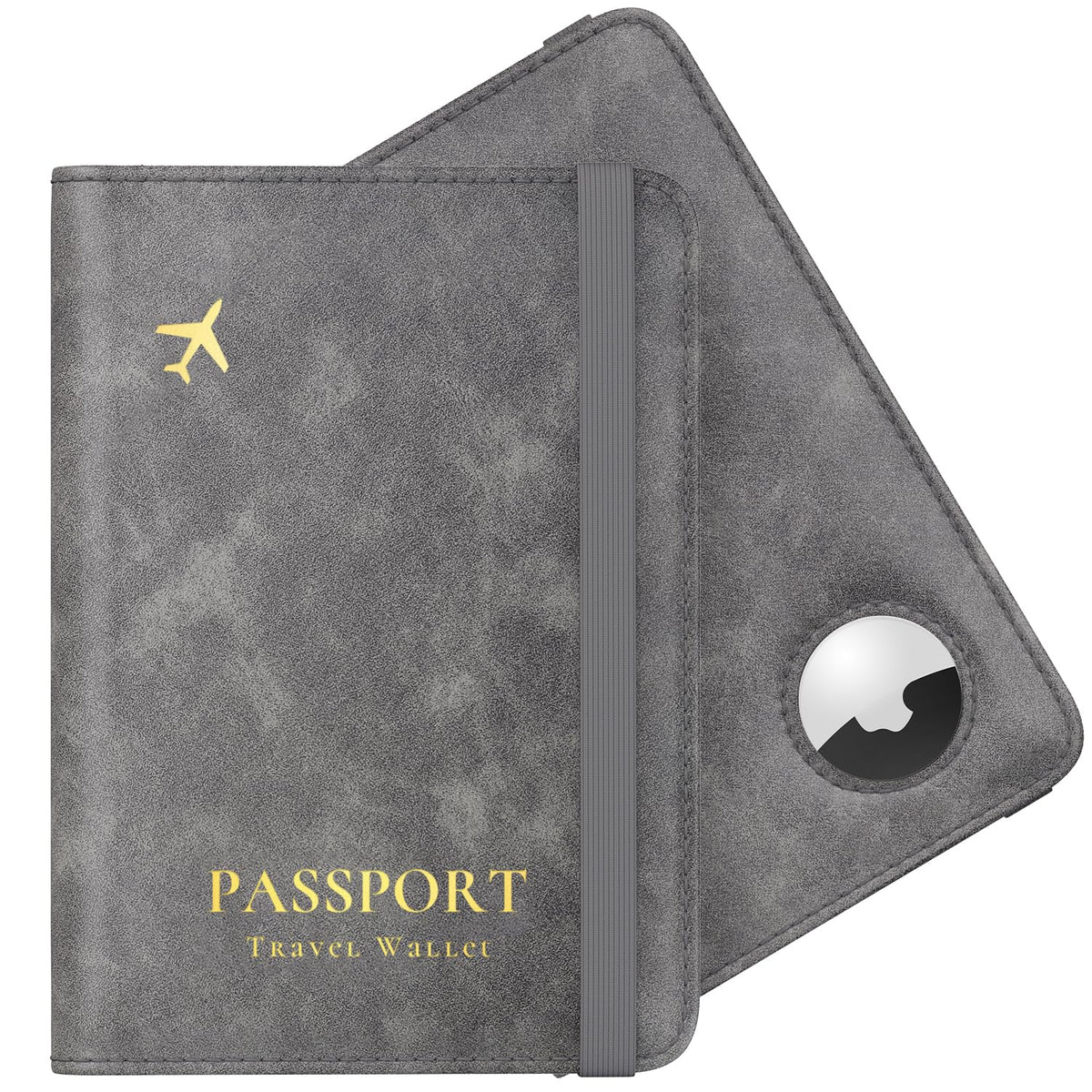 Stouchi AirTag Passport Holder – Slim RFID Travel Wallet