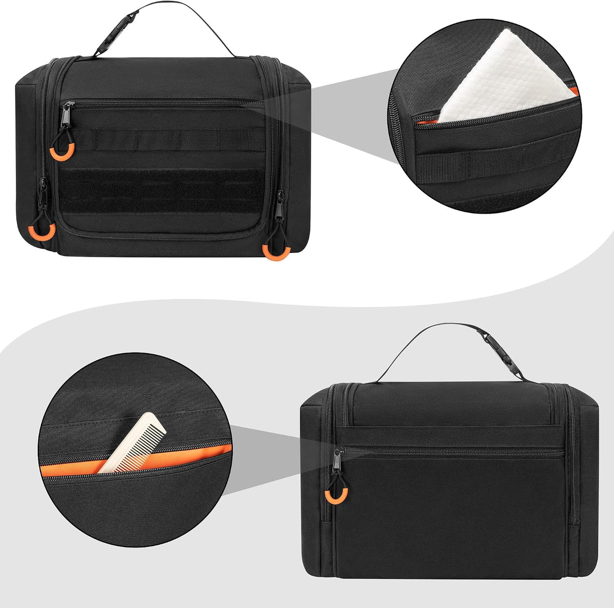 Tactical Toiletry Bag for Men, Large Hanging Dopp Kit Hygiene Bag