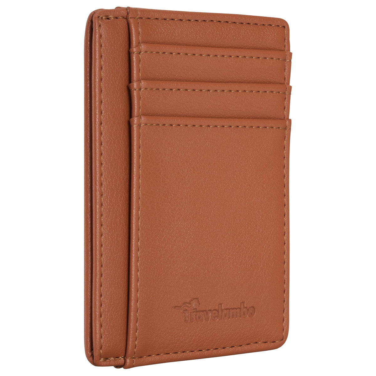 Travelambo Slim Wallet Front Pocket Minimalist Leather RFID Blocking Medium Size