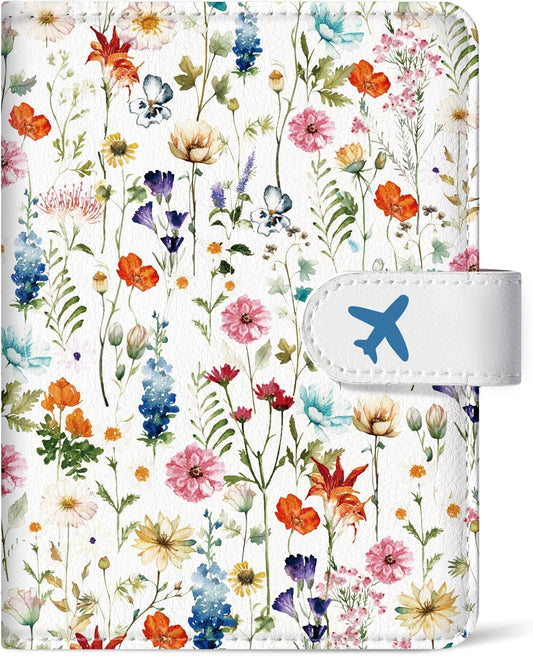 Passport Holder for Travel, RFID Blocking Wallet with Magnetic Closure