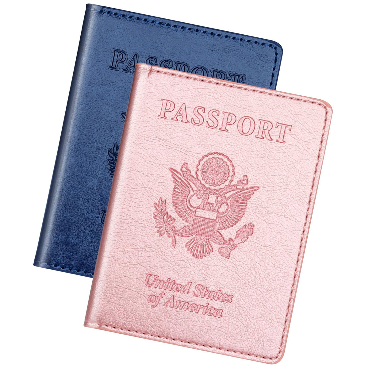 Herain Passport Holder for Travel Essentials, 2 Pcs Passport Holder Cover Case Travel Gifts Women Men Family, RFID Passports Book Card Holders Travels Cruise Accessories Must Haves