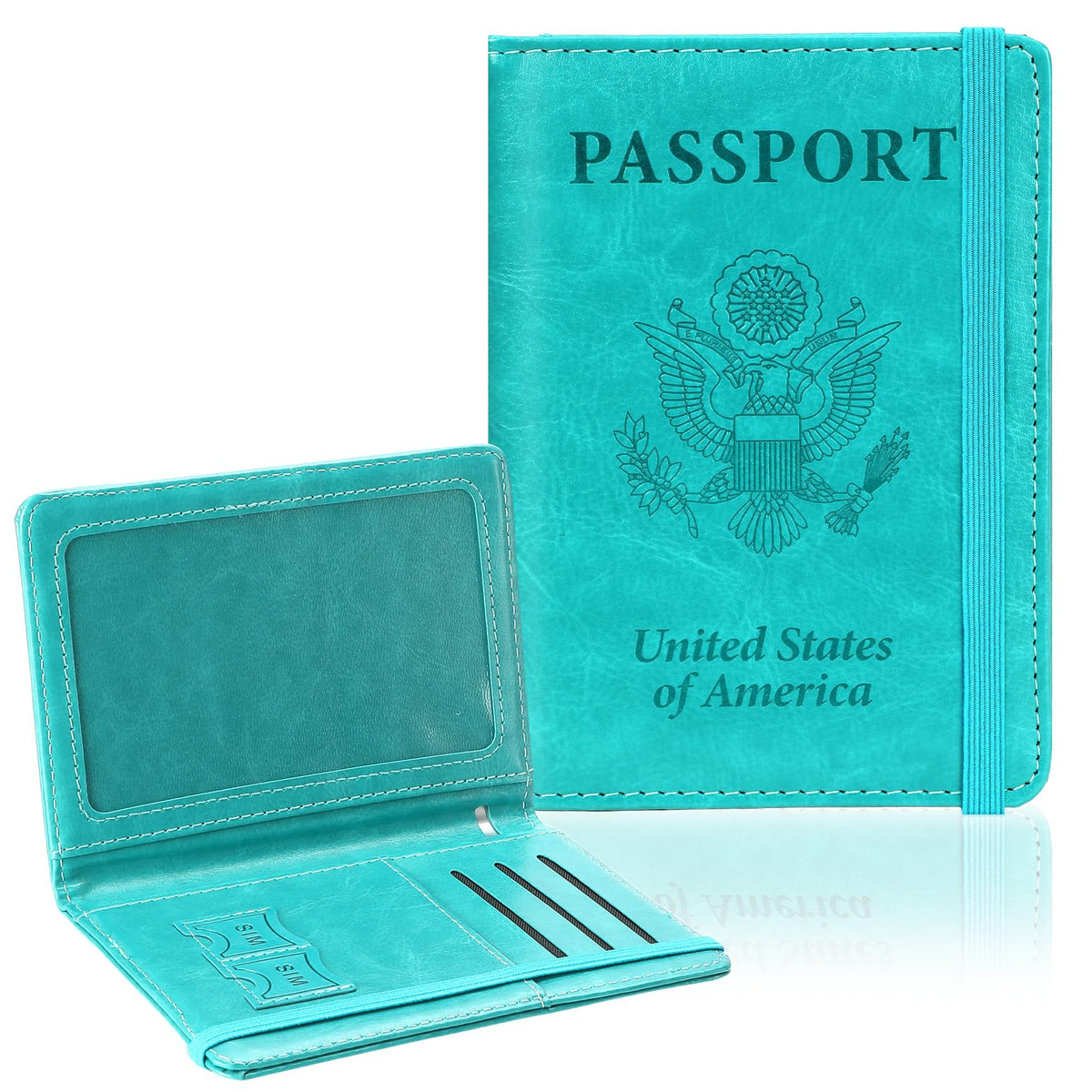 Passport Holder for Travel, RFID Blocking Passport Cover with Pen Holder Leather Passport Wallet Case Travel Must Haves Accessories Passport Book Card Holder for Family Travel Essentials Gifts, Pink