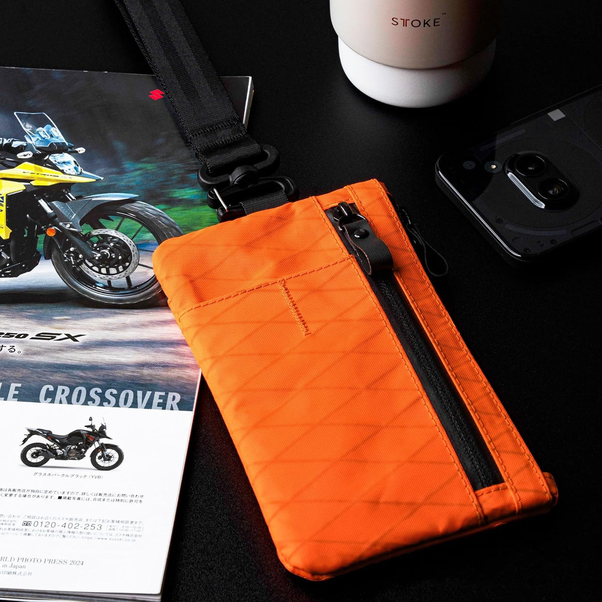 ALPAKA Zip Clutch RFID Blocking Zipper Wallet Passport Holder Hot Orange