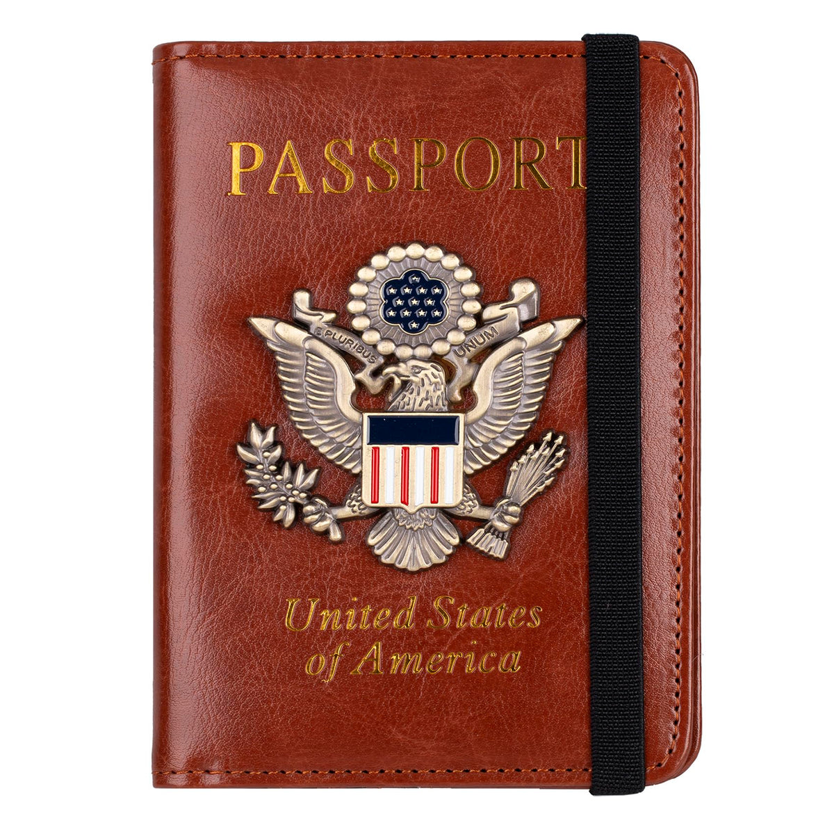 TOURSUIT RFID Blocking Passport Holder, Leather Travel Wallet, Dark Blue