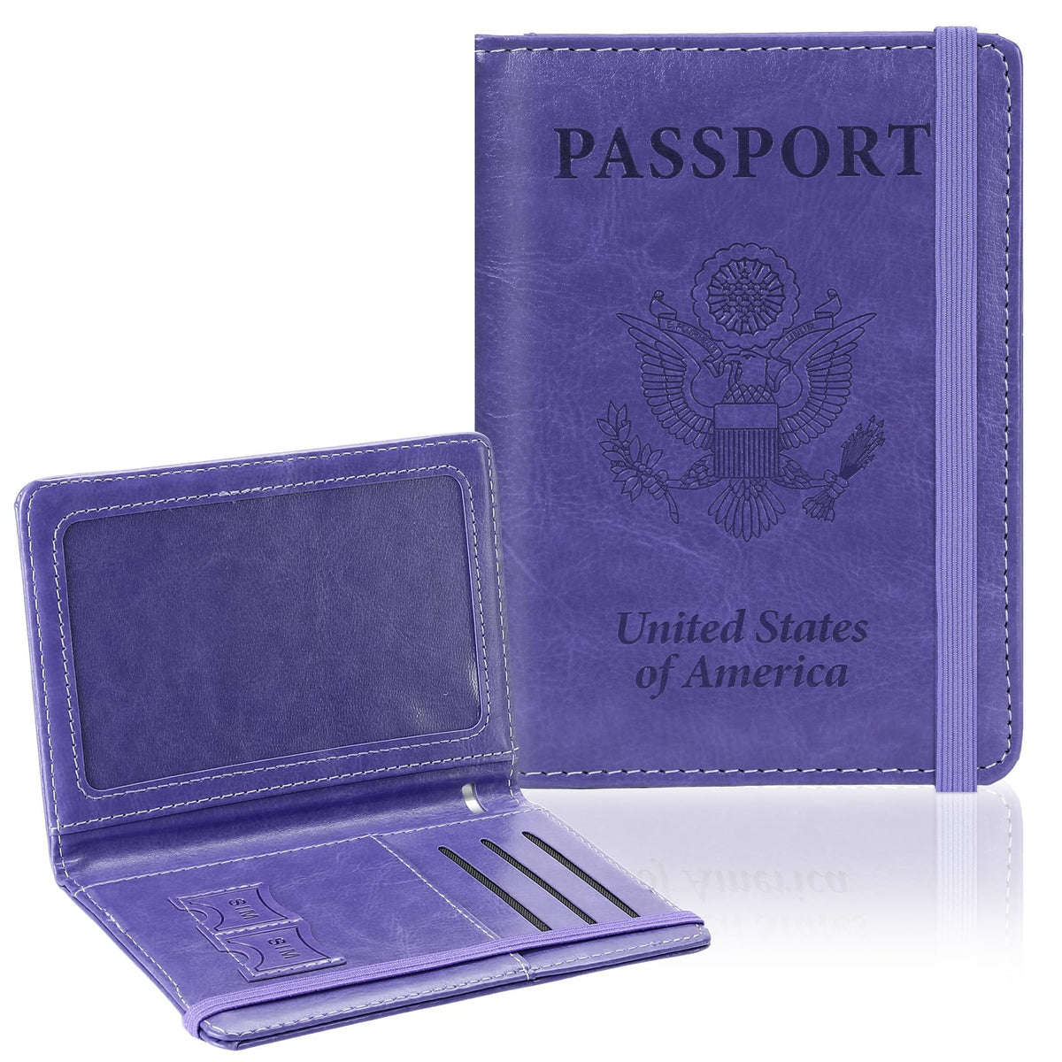 Passport Holder for Travel, RFID Blocking Passport Cover with Pen Holder Leather Passport Wallet Case Travel Must Haves Accessories Passport Book Card Holder for Family Travel Essentials Gifts, Pink