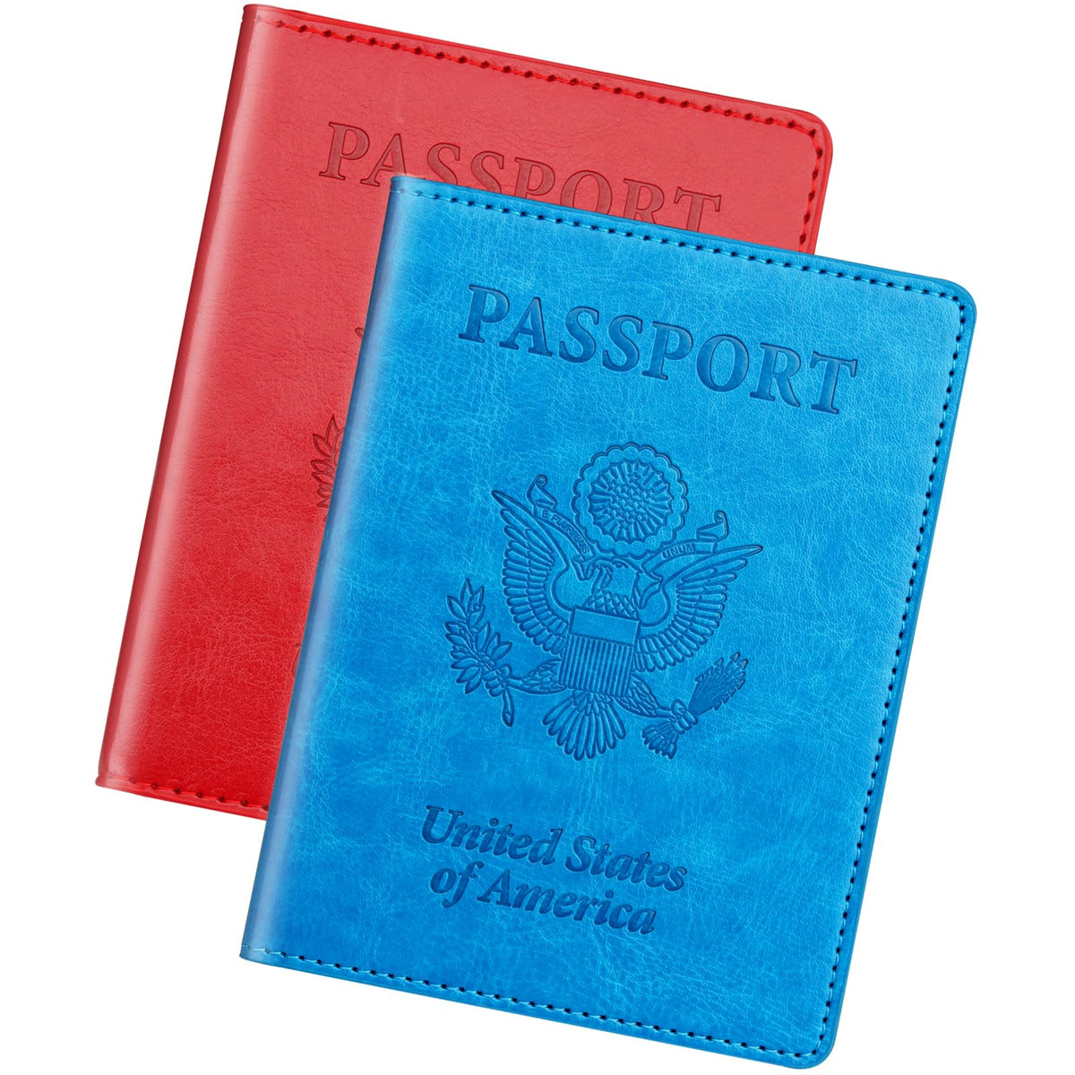 Herain Passport Holder for Travel Essentials, 2 Pcs Passport Holder Cover Case Travel Gifts Women Men Family, RFID Passports Book Card Holders Travels Cruise Accessories Must Haves