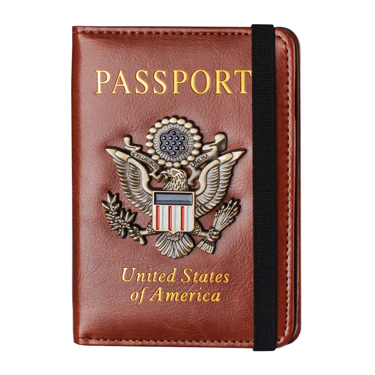 Passport Holder and Card Slot Combo RFID Blocking Leather Travel Passport Wallet for Men and Women US Passport Cover, Blue