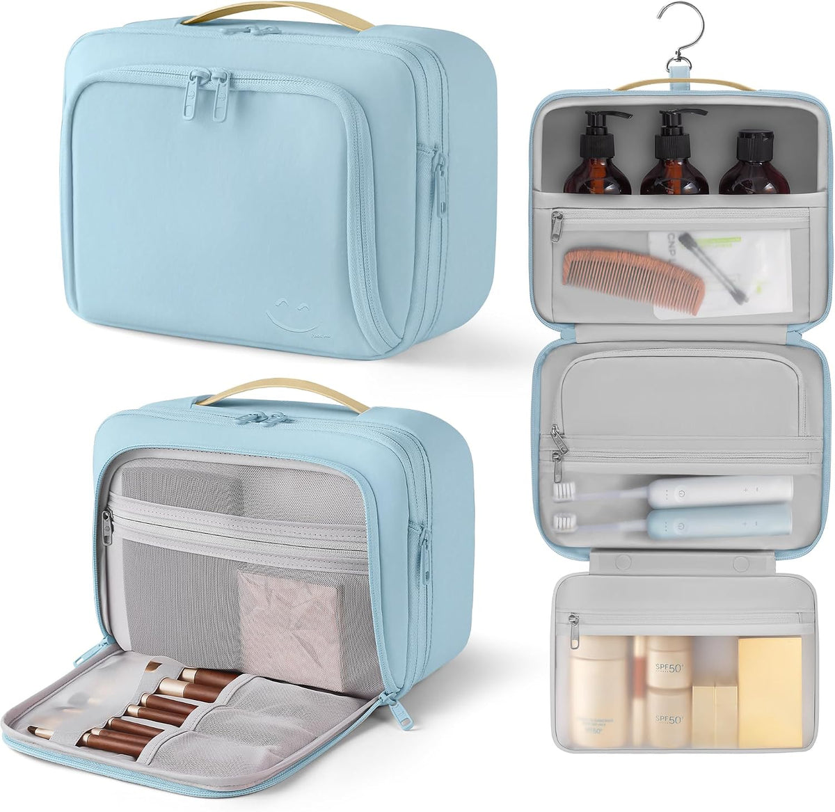 Travel Hanging Toiletry Bag for Women, Makeup Travel Organizer Cosmetic Bag
