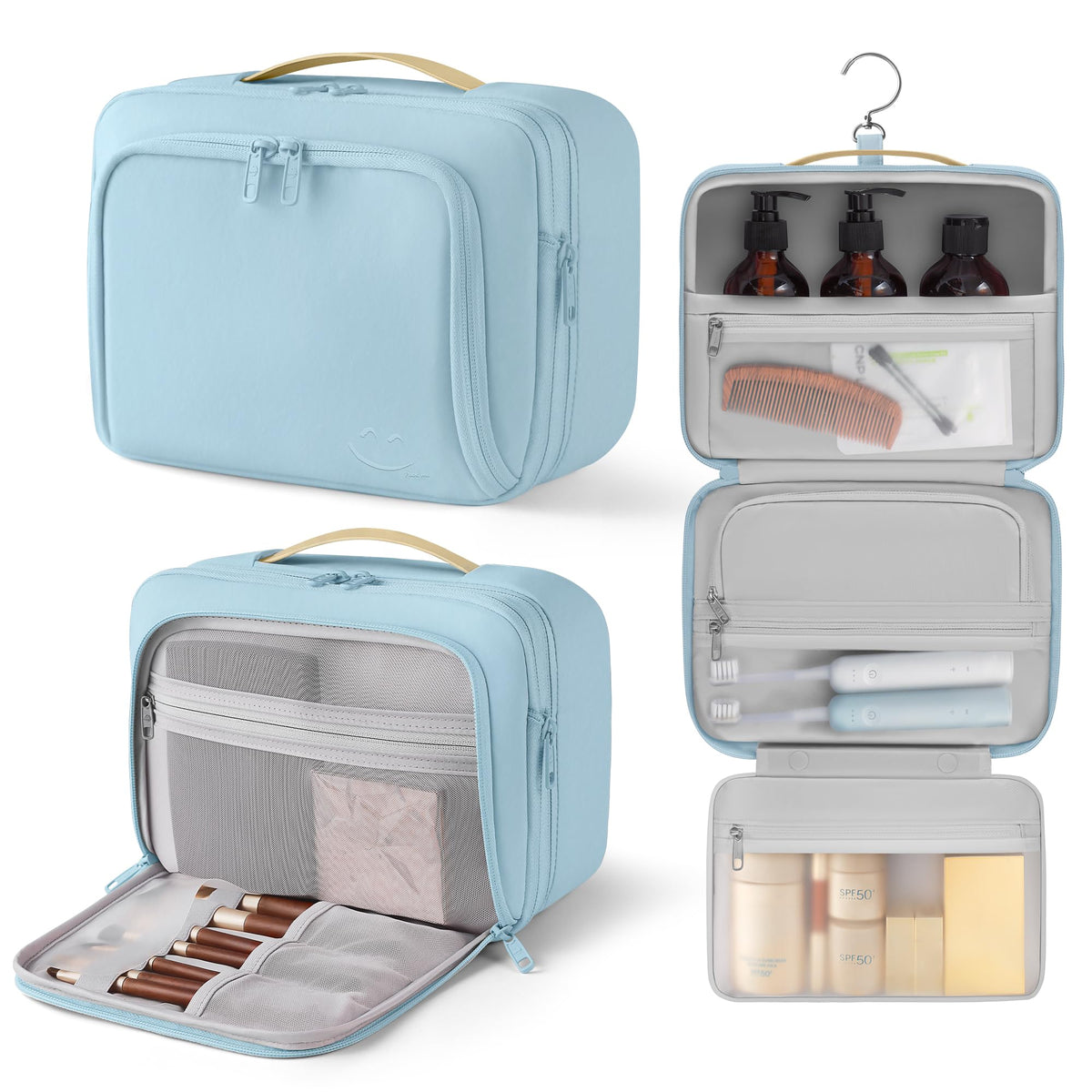 Travel Hanging Toiletry Bag for Women, Makeup Travel Organizer Cosmetic Bag