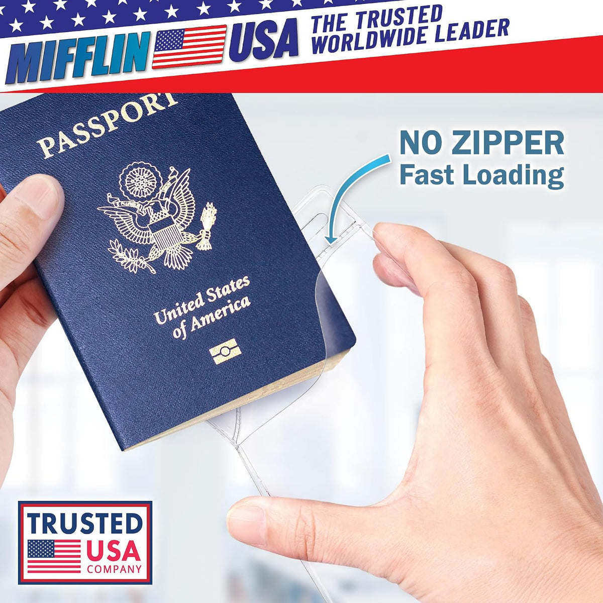 4x6" XXL Passport ID Name Badge Card Holders, Vertical, Zipperless, 100 PK