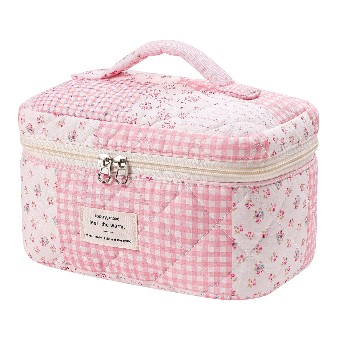 uekeboag Large Travel Quilted Makeup Bag for Women