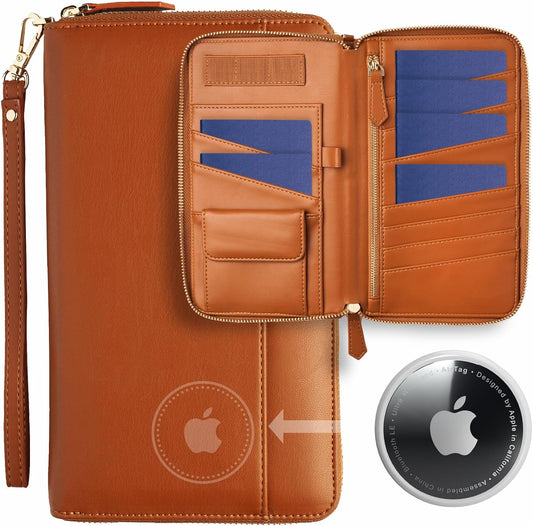 Travel Document Organizer - RFID Passport Wallet Case Family Holder Id Wristlet
