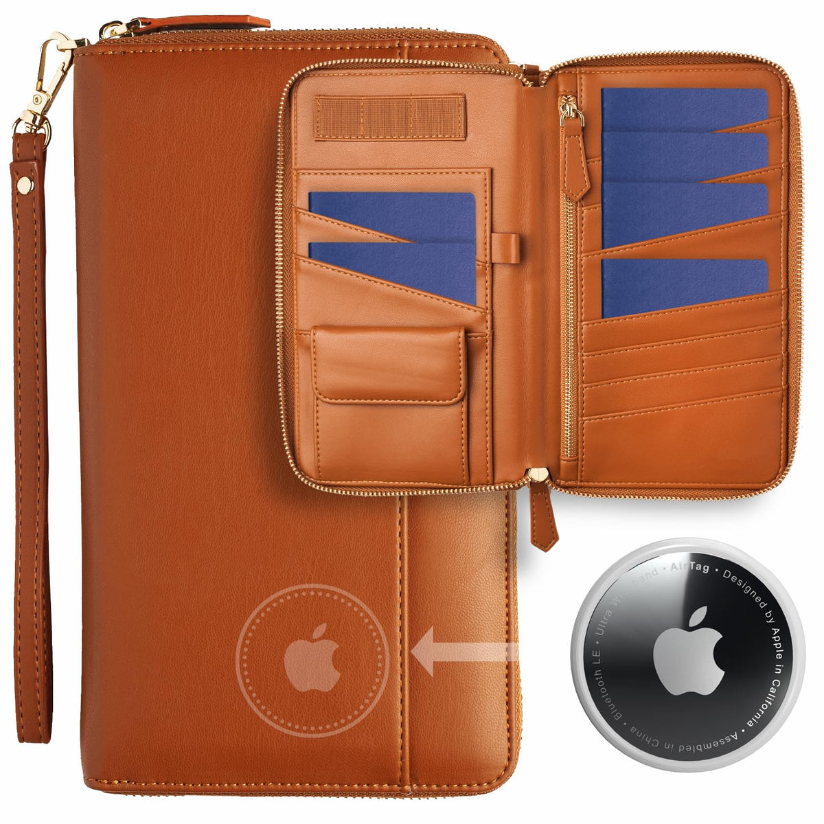 Travel Document Organizer - RFID Passport Wallet Case Family Holder Id Wristlet