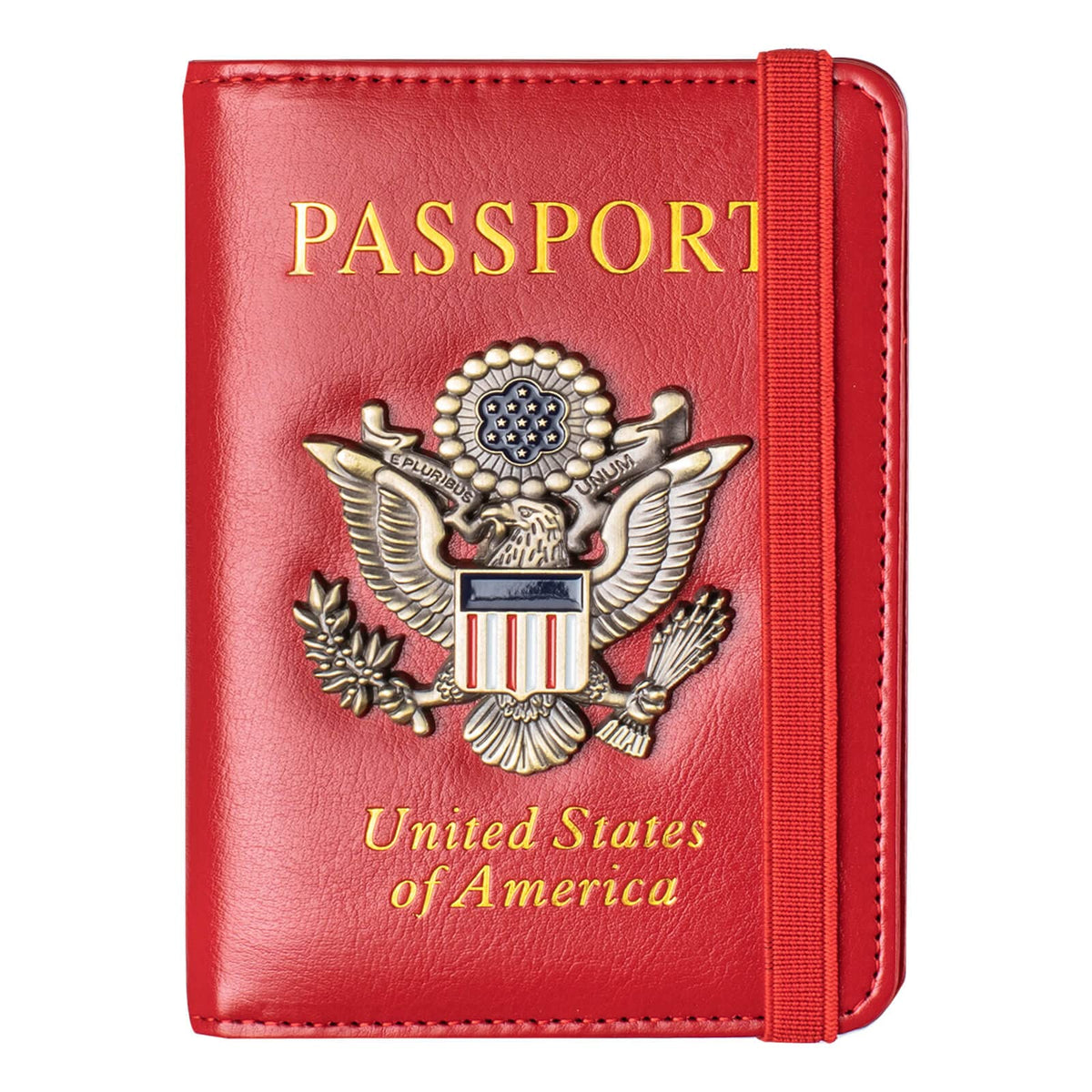 Passport Holder and Card Slot Combo RFID Blocking Leather Travel Passport Wallet for Men and Women US Passport Cover, Blue