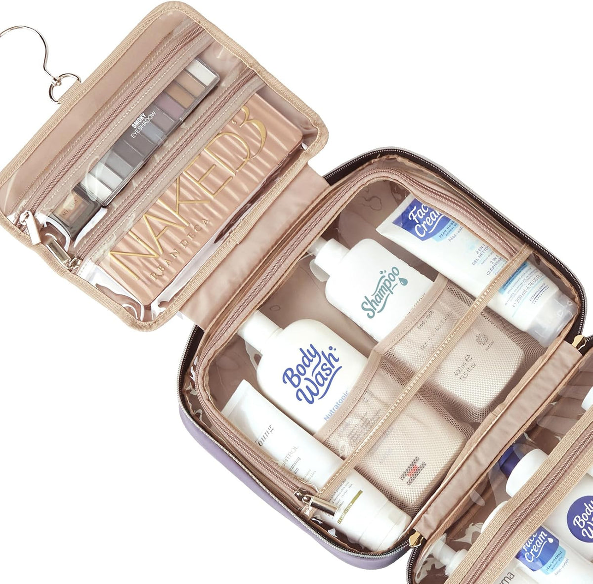 NISHEL Travel Toiletry Bag for women, Portable Hanging makeup Organizer