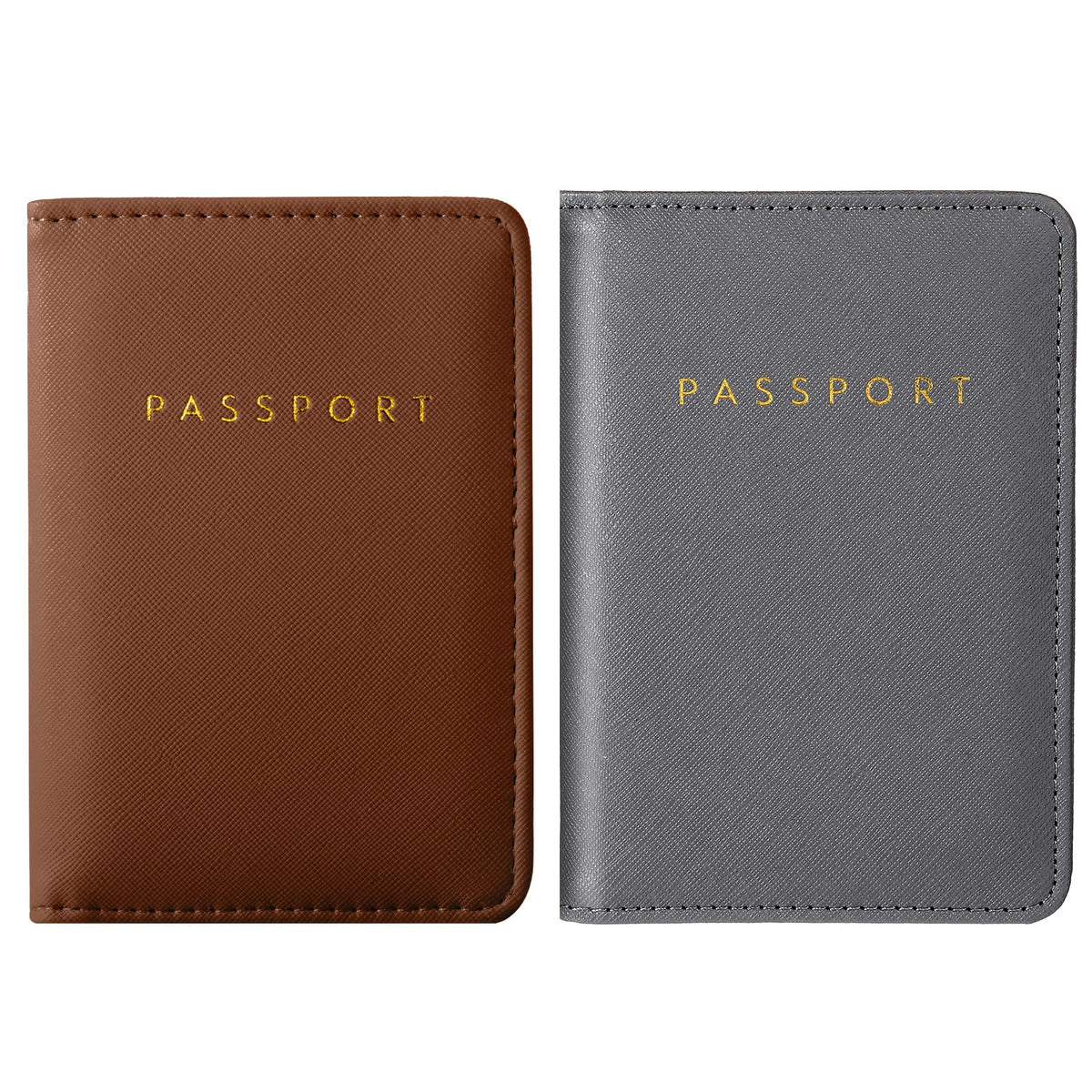 Frienda 2 Pcs Passport Holder Covers Waterproof Leather