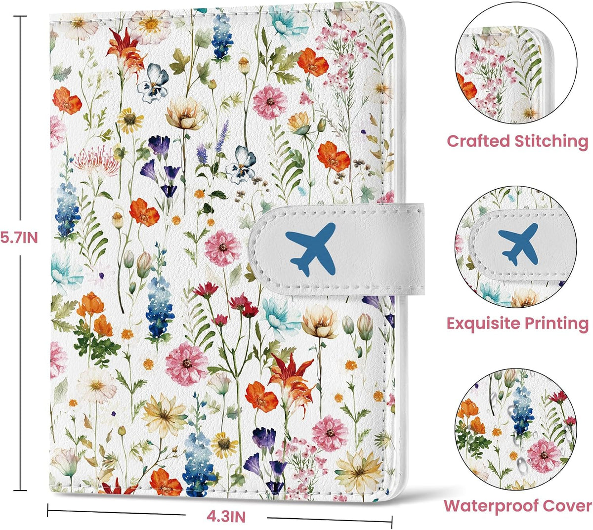 Passport Holder for Travel, RFID Blocking Wallet with Magnetic Closure