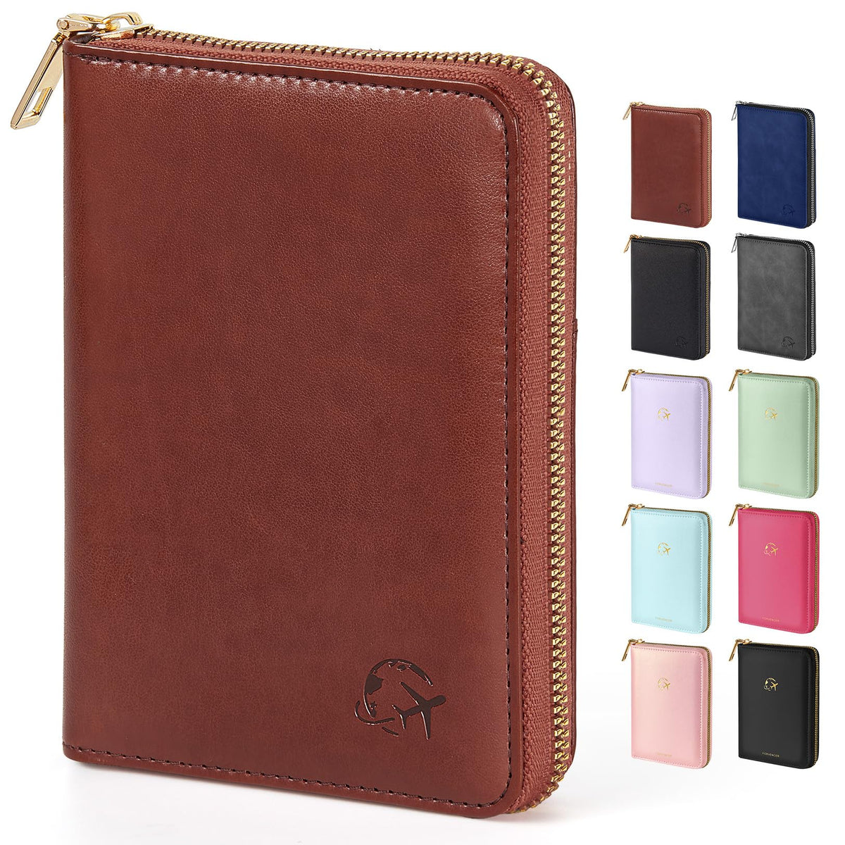 Forvencer Safe Zipper Passport Holder Cover, Passport Wallet for Travel