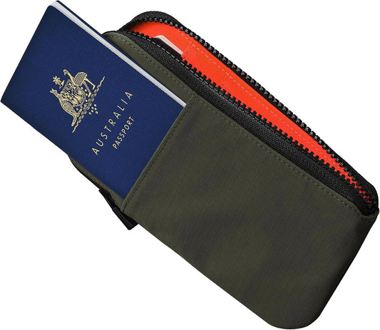 ALPAKA Zip Travel Wallet RFID Blocking Passport Holder Green