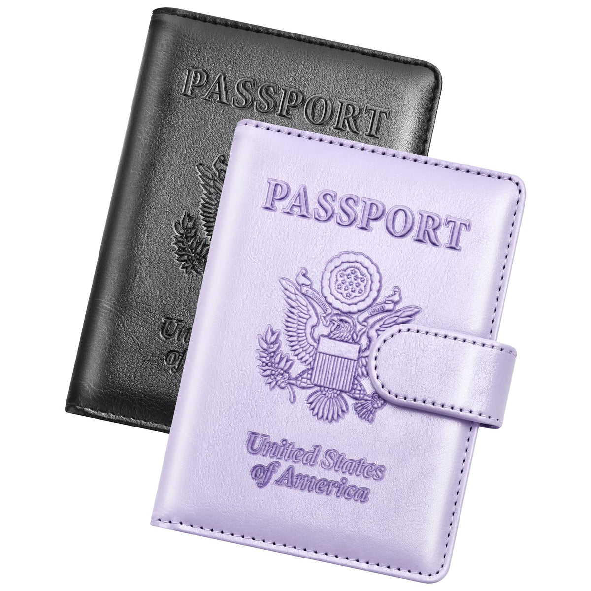 Herain Passport Holder for Travel Essentials, 2 Pcs Passport Holder Cover Case Travel Gifts Women Men Family, RFID Passports Book Card Holders Travels Cruise Accessories Must Haves