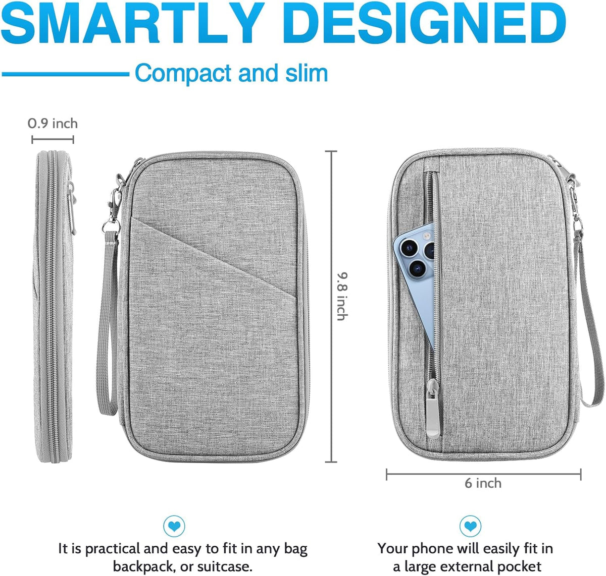 TOPBAG Passport Holder Family, Women Rfid Blocking Passport Wallet, Travel Document Organizer for Premium Wallets, Waterproof Passport Holders Bag for Women & Men Traveling, Credit Cards Case