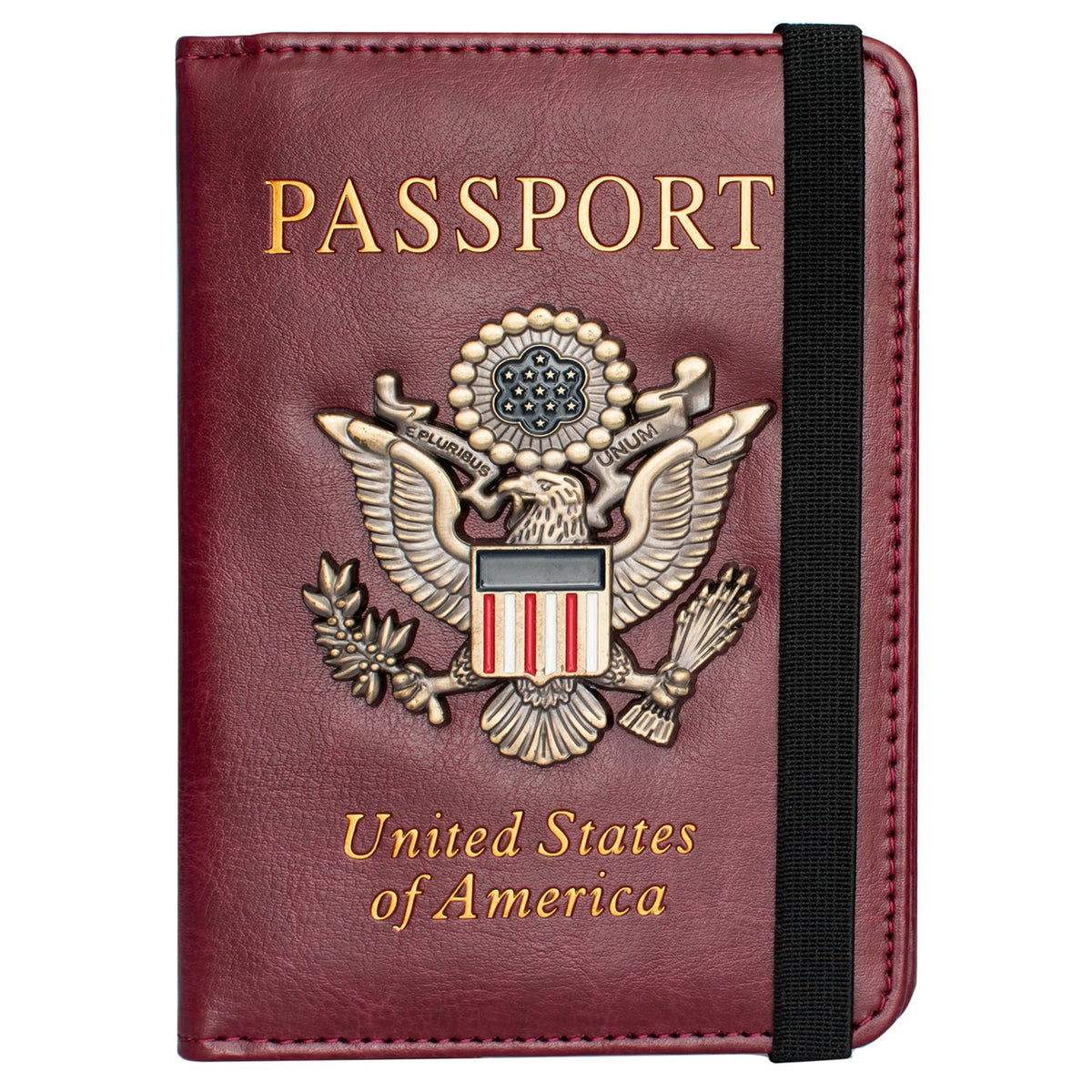 Passport Holder and Card Slot Combo RFID Blocking Leather Travel Passport Wallet for Men and Women US Passport Cover, Blue