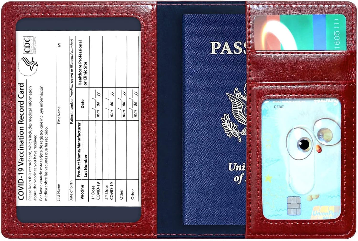 Passport Holder Wallet Cover Case RFID Blocking Slot Travel Accessories