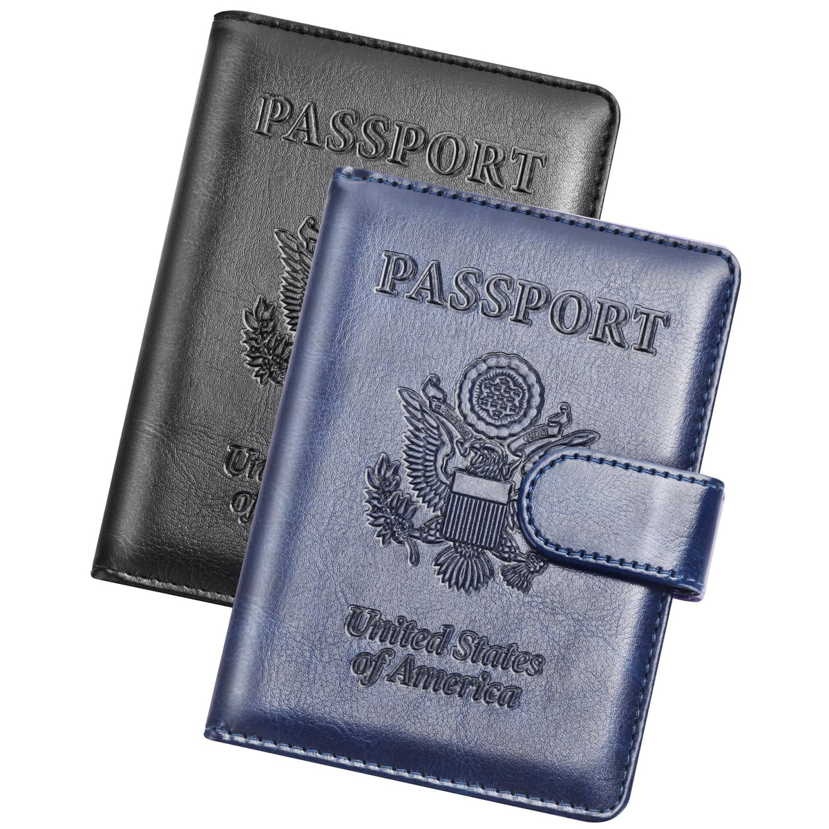 Herain Passport Holder for Travel Essentials, 2 Pcs Passport Holder Cover Case Travel Gifts Women Men Family, RFID Passports Book Card Holders Travels Cruise Accessories Must Haves
