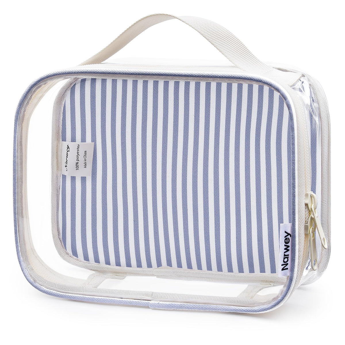 Narwey TSA Approved Toiletry Bag Carry on Clear Toiletry Bag Makeup Bag, Airport Airline Quart Size Travel Bags, Waterproof Portable Compact Cosmetic Make up Organizer Bag (Mint Green Checkerboard)